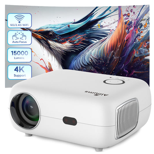AUSPURE Mini Projector with 1080p Full HD Resolution, Wi-Fi Bluetooth