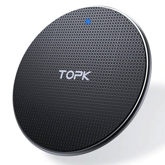 Wireless Charger Pad – 10W Fast Charging, Black, ABS Fireproof Material