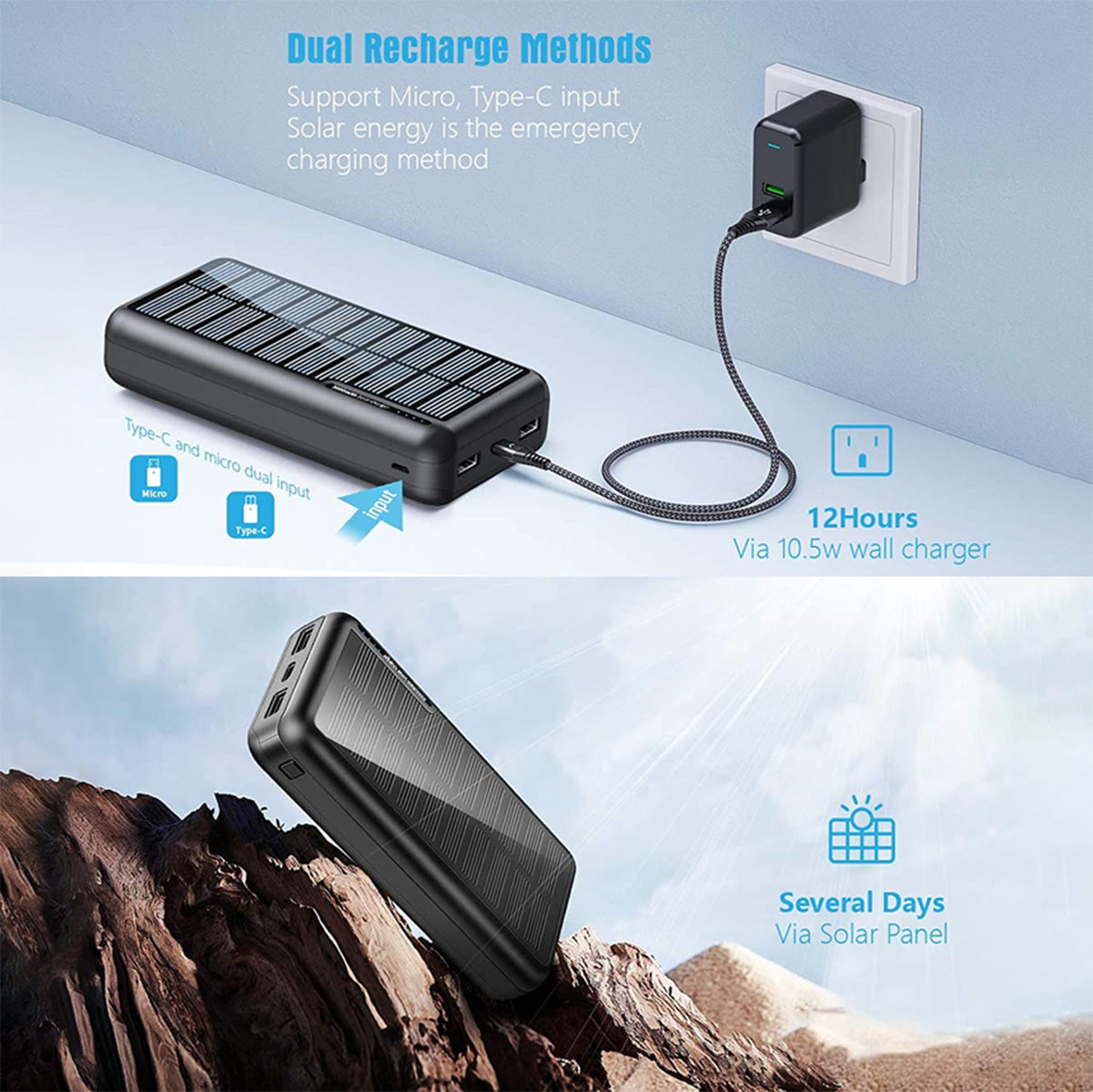 Usb C Best Solar Power Bank Australia Solar Power Bank 20,000mAh